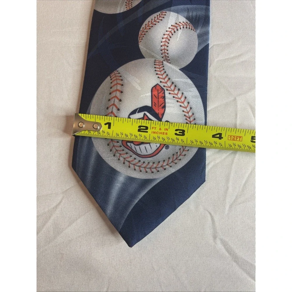 Ralph Marlin Cleveland Indians Necktie Mens OS Blue Baseball MLB Vintage 1994